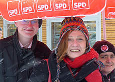 Wahlkampf 15 im Schnee