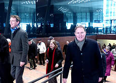Carsten Brosda auf dem Weg zur Plaza der Elbphilharmonie